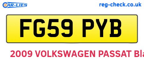 FG59PYB are the vehicle registration plates.