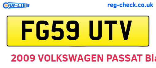 FG59UTV are the vehicle registration plates.
