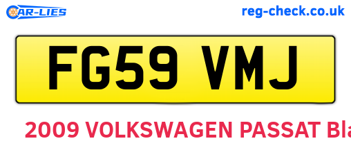 FG59VMJ are the vehicle registration plates.