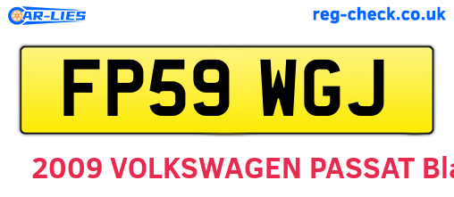 FP59WGJ are the vehicle registration plates.