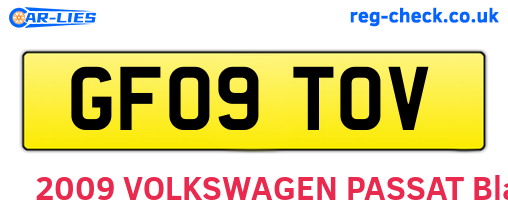 GF09TOV are the vehicle registration plates.