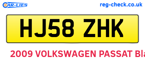 HJ58ZHK are the vehicle registration plates.