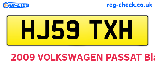 HJ59TXH are the vehicle registration plates.
