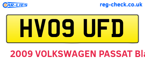 HV09UFD are the vehicle registration plates.