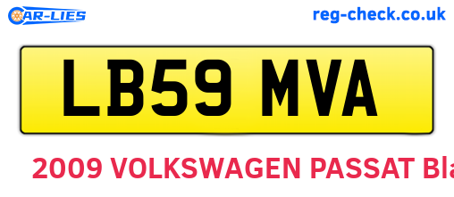 LB59MVA are the vehicle registration plates.