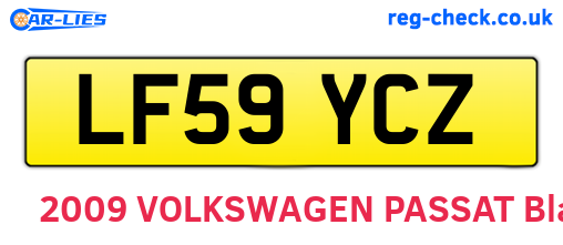 LF59YCZ are the vehicle registration plates.