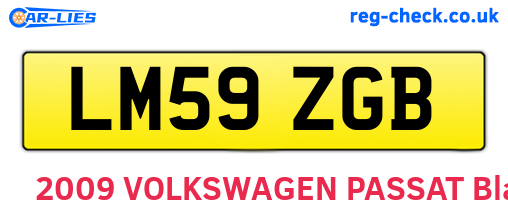 LM59ZGB are the vehicle registration plates.