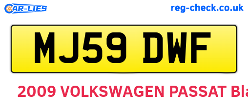 MJ59DWF are the vehicle registration plates.