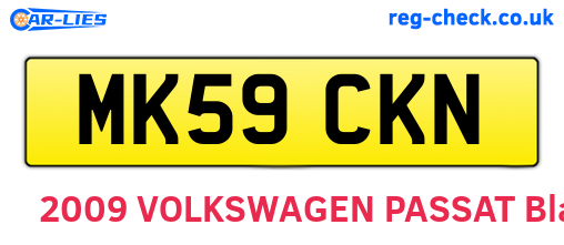 MK59CKN are the vehicle registration plates.
