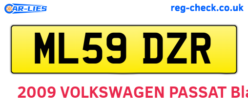 ML59DZR are the vehicle registration plates.