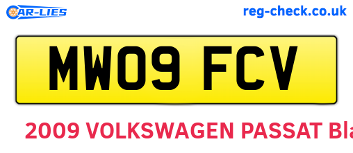 MW09FCV are the vehicle registration plates.