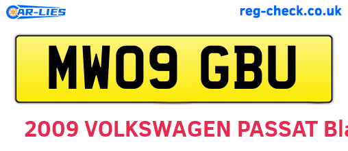 MW09GBU are the vehicle registration plates.