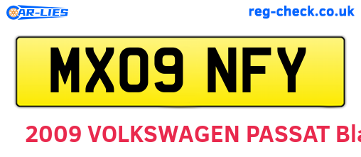 MX09NFY are the vehicle registration plates.