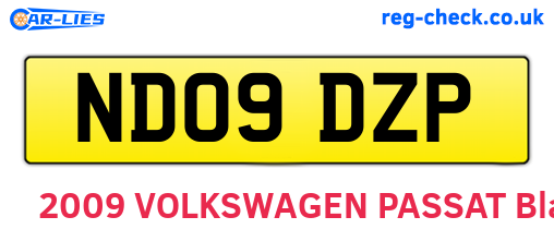 ND09DZP are the vehicle registration plates.