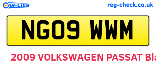 NG09WWM are the vehicle registration plates.