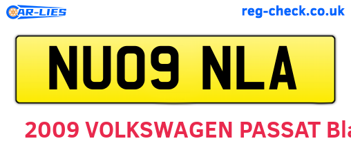 NU09NLA are the vehicle registration plates.