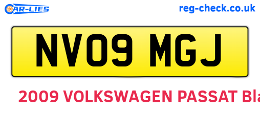 NV09MGJ are the vehicle registration plates.
