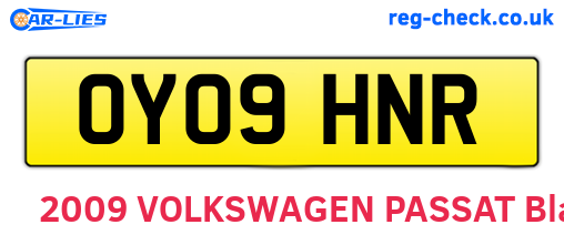 OY09HNR are the vehicle registration plates.