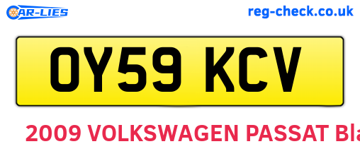 OY59KCV are the vehicle registration plates.