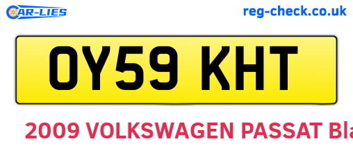 OY59KHT are the vehicle registration plates.