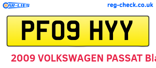 PF09HYY are the vehicle registration plates.