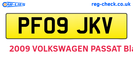 PF09JKV are the vehicle registration plates.