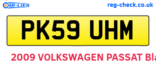 PK59UHM are the vehicle registration plates.