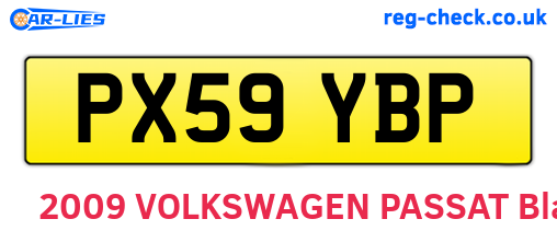 PX59YBP are the vehicle registration plates.