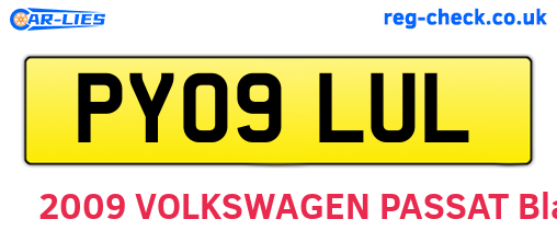 PY09LUL are the vehicle registration plates.