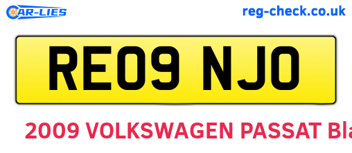 RE09NJO are the vehicle registration plates.