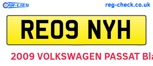 RE09NYH are the vehicle registration plates.
