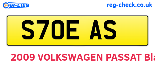 S70EAS are the vehicle registration plates.