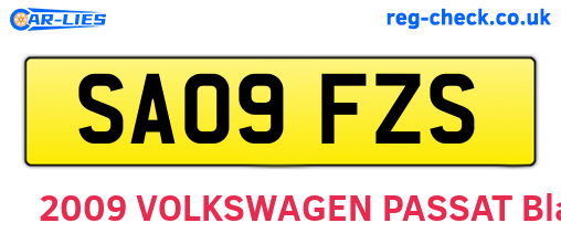 SA09FZS are the vehicle registration plates.