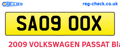 SA09OOX are the vehicle registration plates.