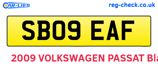 SB09EAF are the vehicle registration plates.