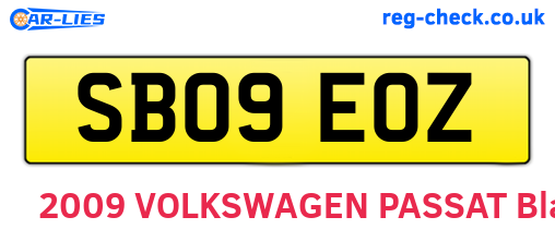 SB09EOZ are the vehicle registration plates.