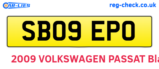 SB09EPO are the vehicle registration plates.