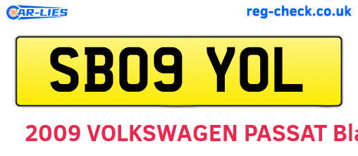 SB09YOL are the vehicle registration plates.