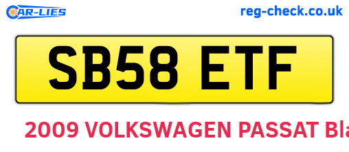 SB58ETF are the vehicle registration plates.