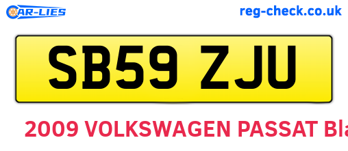 SB59ZJU are the vehicle registration plates.