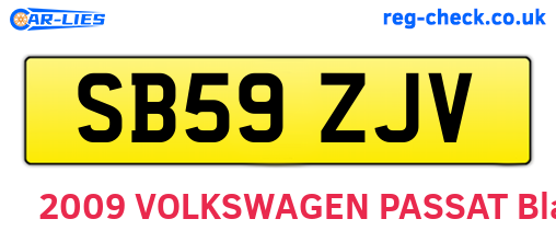 SB59ZJV are the vehicle registration plates.