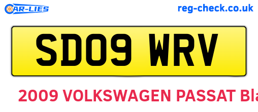 SD09WRV are the vehicle registration plates.