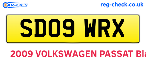 SD09WRX are the vehicle registration plates.