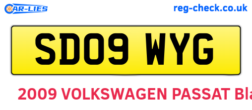 SD09WYG are the vehicle registration plates.