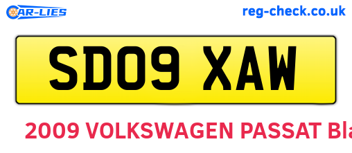 SD09XAW are the vehicle registration plates.