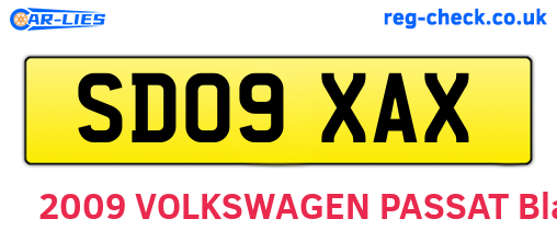 SD09XAX are the vehicle registration plates.