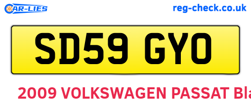 SD59GYO are the vehicle registration plates.