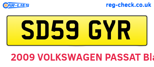 SD59GYR are the vehicle registration plates.