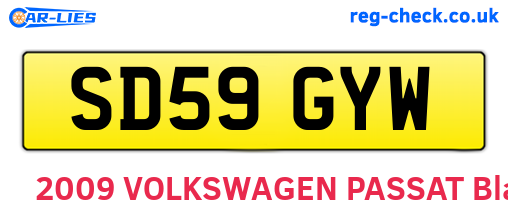 SD59GYW are the vehicle registration plates.