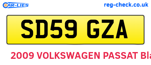 SD59GZA are the vehicle registration plates.